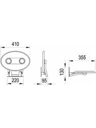 ������� ��� ������� ������ RAVAK OVO-P II OPAL/BLACK �������������, ���������-�����/����. B8F0000057