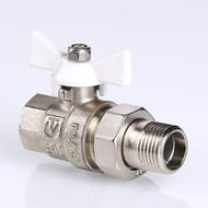 Кран с американкой 1/2"ВН VALTEC BASE белая бабочка VT.227.NW.04