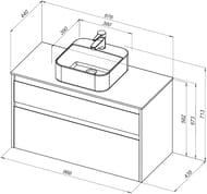 Тумба под раковину Aquanet Nova Lite 100 242581 (966х435х562) подвесная, 2 ящика, белый глянец