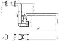 Сифон для кондиционера HL136N с горизонтальным выпуском DN40