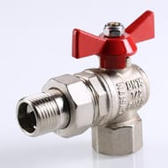 Кран угловой с американкой 1/2"ВН VALTEC BASE красная бабочка VT.228.N.04
