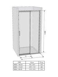 ������� ����� RAVAK MATRIX MSD2-120 R (1215�1950) ����������, �����+Transparent