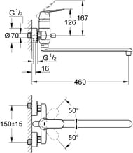  Grohe EuroSmart Cosmopolitan 32847000    ,    1/2