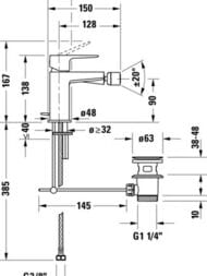��������� ��� ���� Duravit Manhattan �������������, ����� 128��, ���� MH2400001010