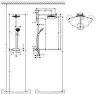 Душевая система Hansgrohe Raindance Select S 240 2jet Showerpipe с термостатом, хром 27129000