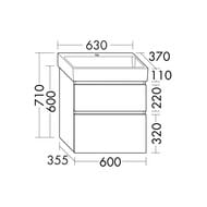 ����� � ��������� Burgbad Lin20 630�710�370 ���������, 2 �����, ��� ������� SGHB063F5354