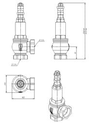 Клапан предохранительный VALTEC 1 1/4"вв с возм. ручного открытия. P=1-16бар. (тефл) VT.1831.N.07