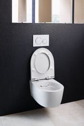 Инсталляция Geberit Duofix белая клавиша+Унитаз iCon без ободка+Сиденье Slim микролифт 500.300.01.I