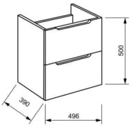Тумба под раковину BelBagno ETNA 39 (500х390х500) подвесная, Rovere Nature ETNA39-500/390-2C-SO-RN
