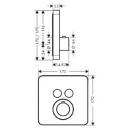 Смеситель Axor ShowerSelect 36707340 встраиваемый, наружняя часть, шлиф. черный хром