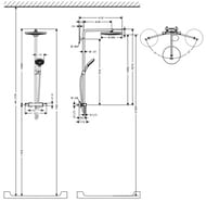 Душевая система Hansgrohe Raindance Select S 300 2jet Showerpipe с термостатом,хром/белый 27133400