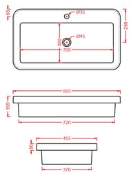 Раковина ArtCeram Fuori Scala 800х450 врезная/накладная, коричневая TFL035 40;00