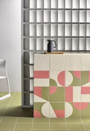 Керамогранитная плитка Mutina Puzzle (250х250) графика, зеленая BOZCM37 (кв.м.)