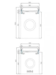 Раковина Aquaton Рейн 60 1A72103KRW210 600x500x138мм из литого мрамора для стиральной машины, графит