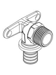 Водорозетка REHAU RAUTITAN RX, 16х1/2"В, укороченная, бронза, арт.14563581001
