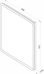 Зеркало Континент Glamour (700х900) с LED подсветкой 6000K и сенсорным выключателем