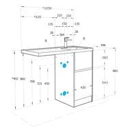 Тумба под раковину AQUATON Лондри 40 1A2670K2LHDY0 400x496x882 для стиральн.машины,дуб кантри/белый (1A267001LHDY0+1A274901LH010)