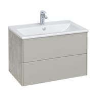 Тумба под раковину AQUATON Сохо 75 1A258101AJ9A0 734x455x482 подвесная, 2 ящ, слэйт/галька серая