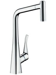 Смеситель Hansgrohe Metris M71 для кухни 320 мм, вытяжной душ, 2 типа струи, хром 73801000 — миниатюра 1