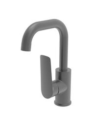 Смеситель для раковины ESKO Lagos Gun Metal однозахватный, поворотный излив, на 1 отверстие LG26MGM — миниатюра 1