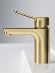 Смеситель AM.PM X-Joy F85A02199 100 мм, для умывальника, однозахватный, фиксированный излив, золот — изображение 7