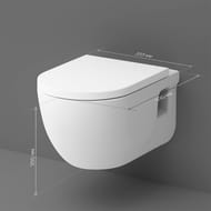 Унитаз подвесной AM.PM Like FlashClean (355х530х400) безободковый, сиденье с микролифтом C801701SC