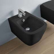 Биде подвесное ArtCeram А16 (525х360х290) с переливлом, черный матовый ASB0011700