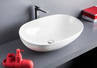 Раковина ArtCeram La Ciotola 705х440х200 накладная, без перелива/отв. под смеситель,белая LCL0020100