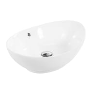 Раковина накладная BelBagno (600х370х190) овальная, без отверстия под смеситель, белая BB1087