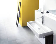 Смеситель Hansgrohe Metris 31082000 для умывальника с высоким фиксированным изливом,донный клапан