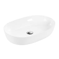 Раковина накладная BelBagno (610х410х135) овальная, без отверстия под смеситель, белая BB1348