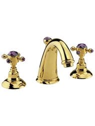 Смеситель для раковины Nicolazzi Onice 2108GO09 на три отверстия, двухзахватный, д/к, золото — миниатюра 1