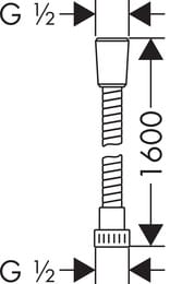 Душевой шланг Hansgrohe Metaflex 1,6 м хром полимерный 28266000