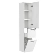 Шкаф-колонна AQUATON Инди 80 1A188603ND010 340х1647х320 подвесная, бельевая корзина, белый глянец
