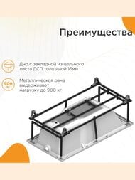 Ванна акрил Радомир Fra Grande РУСИЛЬОН Chrome (1800х900) белая, с каркас, компл пан 4-01-2-0-1-424