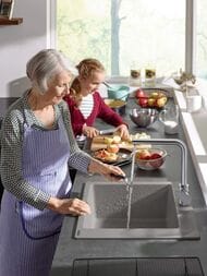 Мойка из гранита Hansgrohe S51 43312380 (560х510) врезная, отвер.под смес., серый бетон — изображение 4