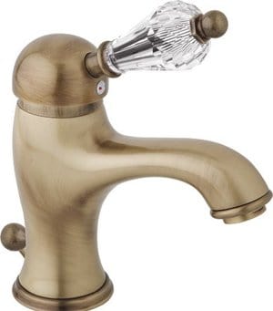 Смеситель CEZARES VINTAGE-LSM1-02-Sw для умывальника, донный клапан, бронза/ручка Swarovski