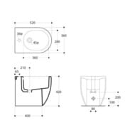 Биде напольное Kerasan Flo 312001*1 520х360х420 с отверстием под смеситель, белый глянец