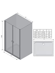 ������� ����� RAVAK CHROME CSDL2-100 (975-1005�1950) ���������, ������, ���������+Transparent