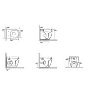 Унитаз приставной Kerasan Flo 311401 480х360х420 безободковый, гор. выпуск, без сиденья, белый