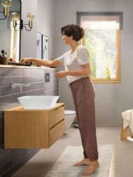 Смеситель для раковины Hansgrohe Rebris E 72568000 однозахватный, встраиваемый, цвет: хром — изображение 3