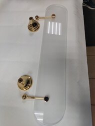 Уценка! Полка Sturm Luxury Victoria 600мм, стекло прозрачное, держатели золото LUX-VIC-CL1213-GL