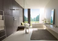 Верхний душ Hansgrohe Rainmaker Select 580 3jet (586х258) встраиваемый, хром/черный 24001600