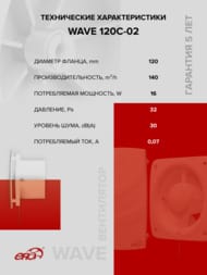���������� ERA WAVE D120 ���������, 160 �3/�, 30 ��, ���.������, ���.����, �����, WAVE 120C-02