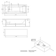 Ванна акриловая AM.PM Gem (1600х700х590) прямоугольная W93A-160-070W-A, белая