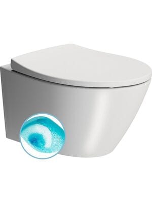 Унитаз подвесной GSI Modo (520х420х370) безободковый, смыв Swirlflush, белый матовый 981609
