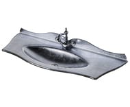Раковина для тумбы Caprigo Бурже 120 (1150х462х150) стеклянная с бортиком, серебро OW15-11016-(S)