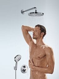 Смеситель Hansgrohe Ecostat S 15758000 термостат, с запорным/перекл вентилем, внеш.часть, хром — изображение 3