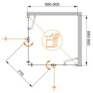 ������� ������ CEZARES ELENA (880-900x880-900x1950) A-22-90-P-Cr ������ ���������� Punto/����