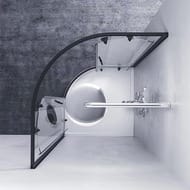 Душевой уголок AM.PM X-Joy Twin Slide (80х80х185) профиль мат. черный/прозрачное W88G-205-080BT64